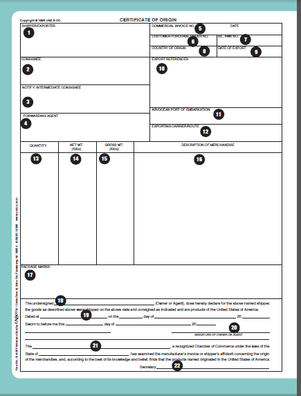 Certificate Of Origin - Login