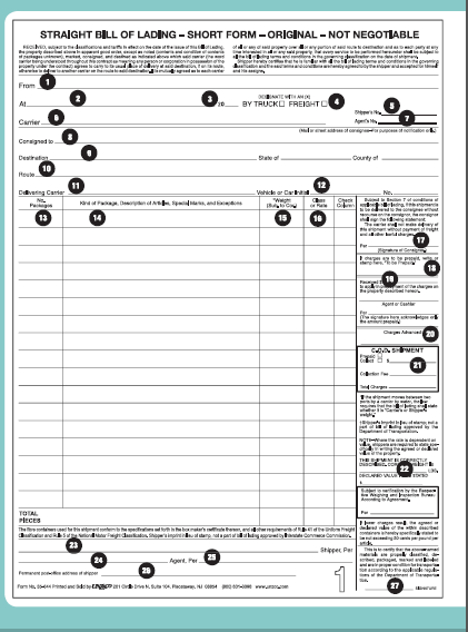 Create a Bill of Lading